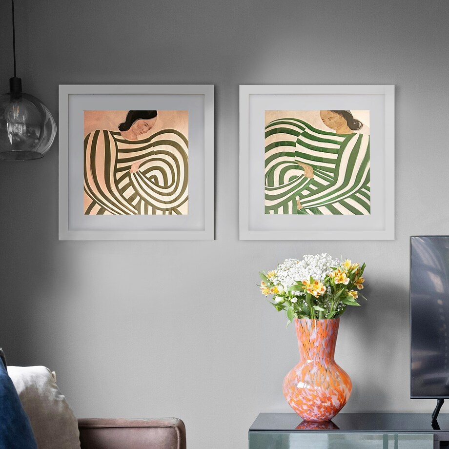 Ramka na zdjęcia 30x30 cm biała rama MDF z plexi do powieszenia pion poziom klasyczna kwadratowa ramka FRAMAI®