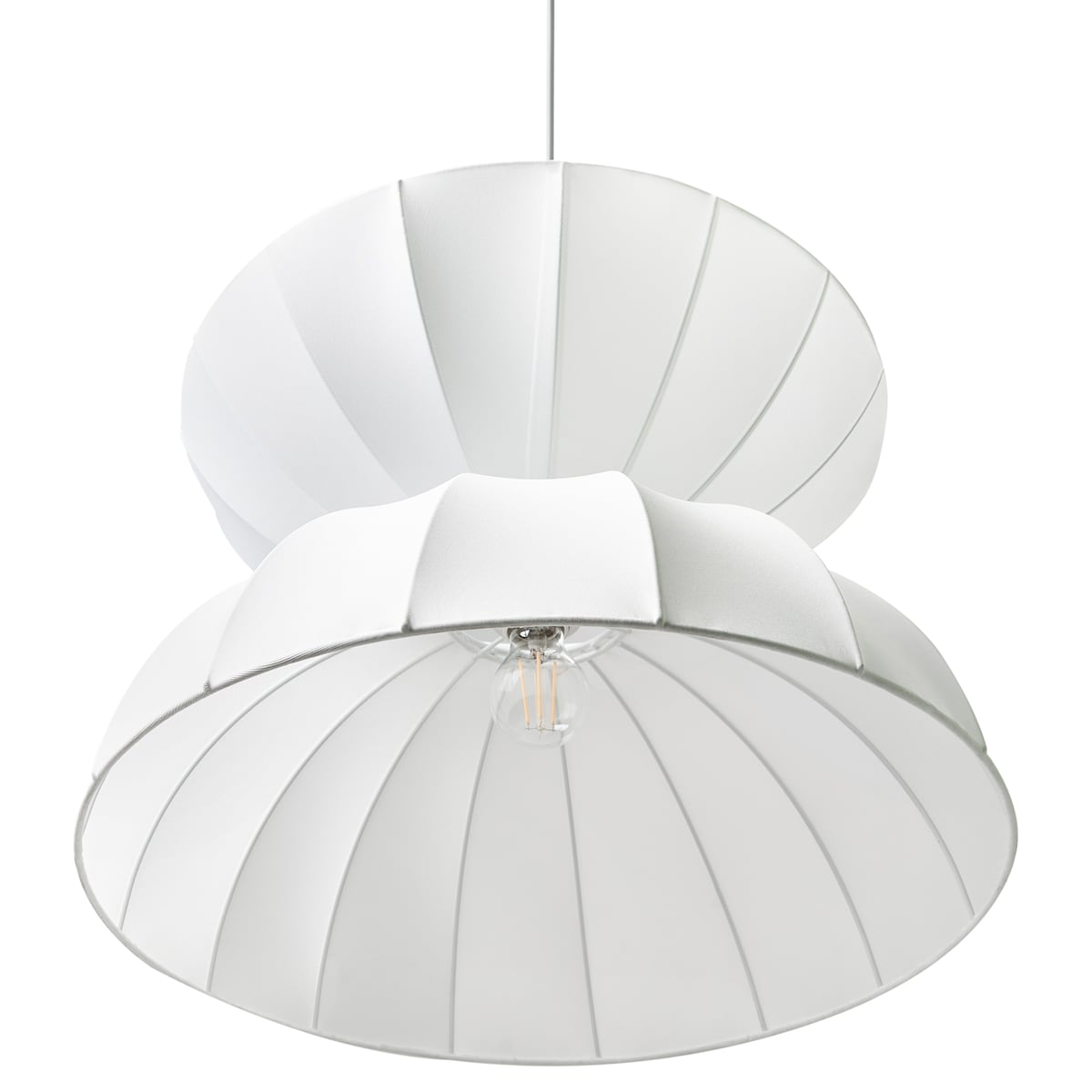 Lampa wisząca DEBONS Jedwab syntetyczny Biały