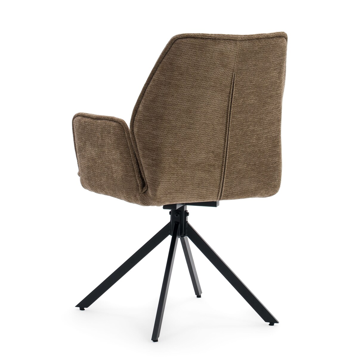 Krzesło tapicerowane obrotowe szenilowe do salonu MERANO brązowe