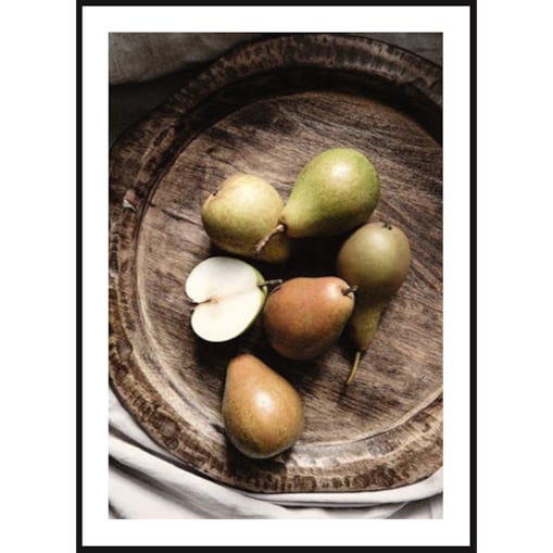 Poster Story, Plakat, Obraz - Gruszki na Drewnianej Tacy, wymiary 70 x 100 cm