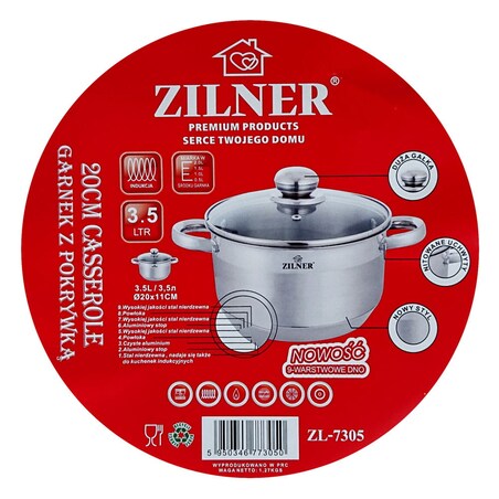 Garnek stalowy 3.5L 20cm dno 9-warstw ZILNER