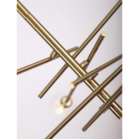 Żyrandol LAMPA wisząca LOLLIPOP P0294 Maxlight metalowa OPRAWA pręty szklane kule balls molekuły zwis mosiądz przezroczyste