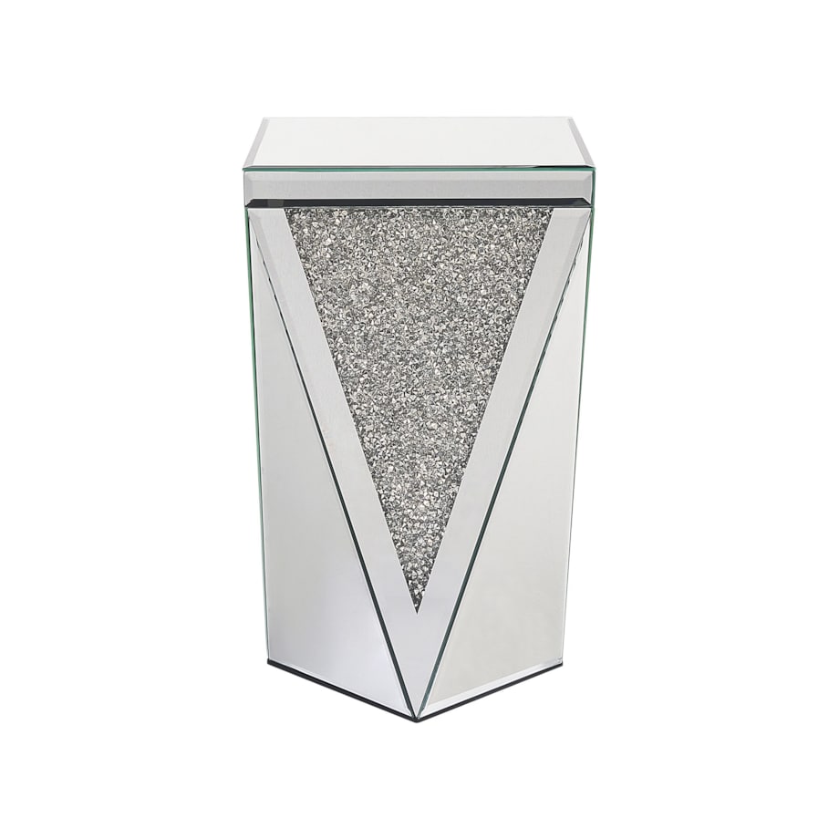 Stolik pomocniczy lustrzany srebrny LUXEY