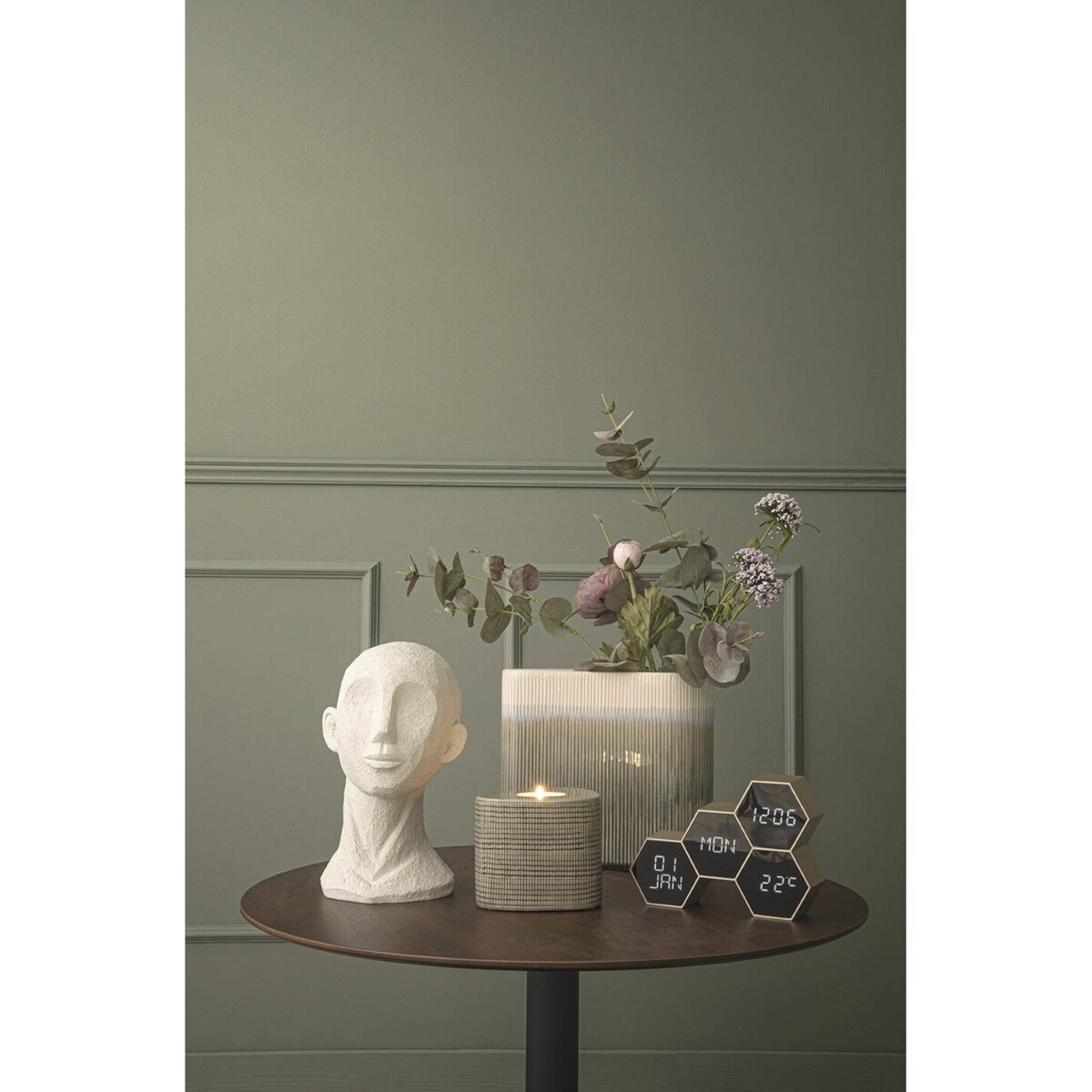 Budzik HONEYCOMB 12x17,5 cm złoty