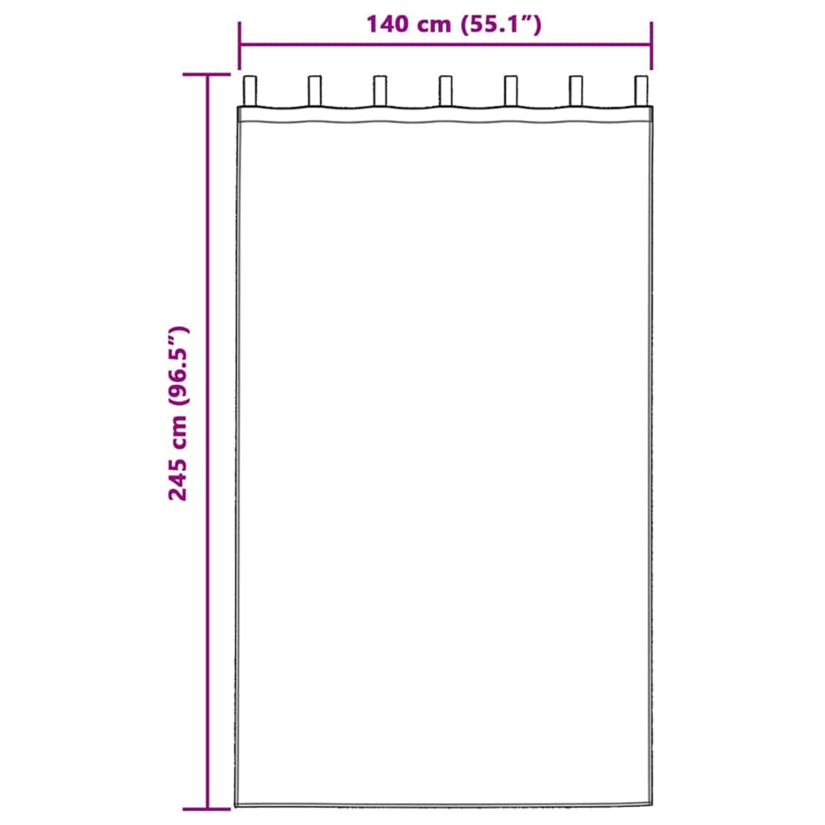 vidaXL Zasłona z zasłonami 2 pcs szampański 245 x 140 cm Aksamit