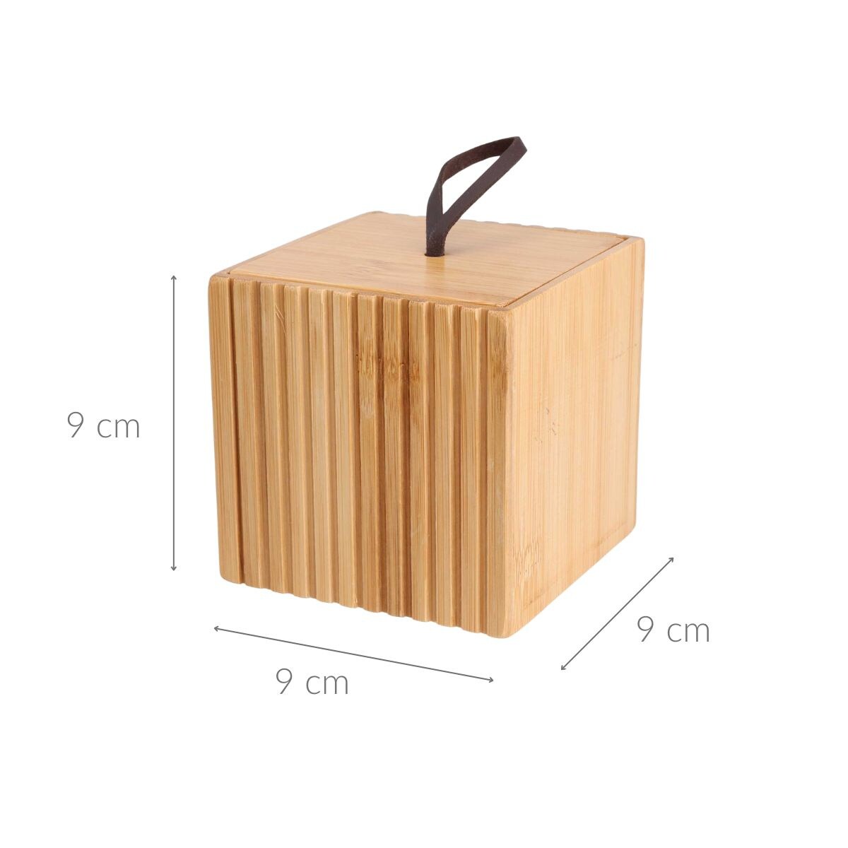 Bambusowy organizer do łazienki, 9 x 9 x 9 cm