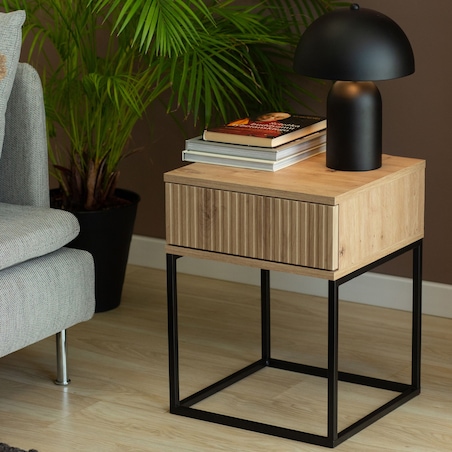 Konsimo RECTUS Zestaw stolików nocnych 2szt.w kolorze dębu artisan