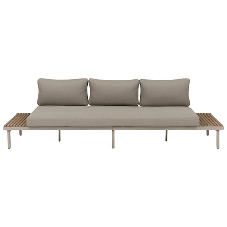Sofa ogrodowa dla 3 osób FIVIZZANO Drewno akacjowe Beżowy