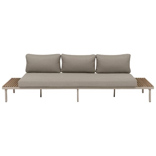 Sofa ogrodowa dla 3 osób FIVIZZANO Drewno akacjowe Beżowy