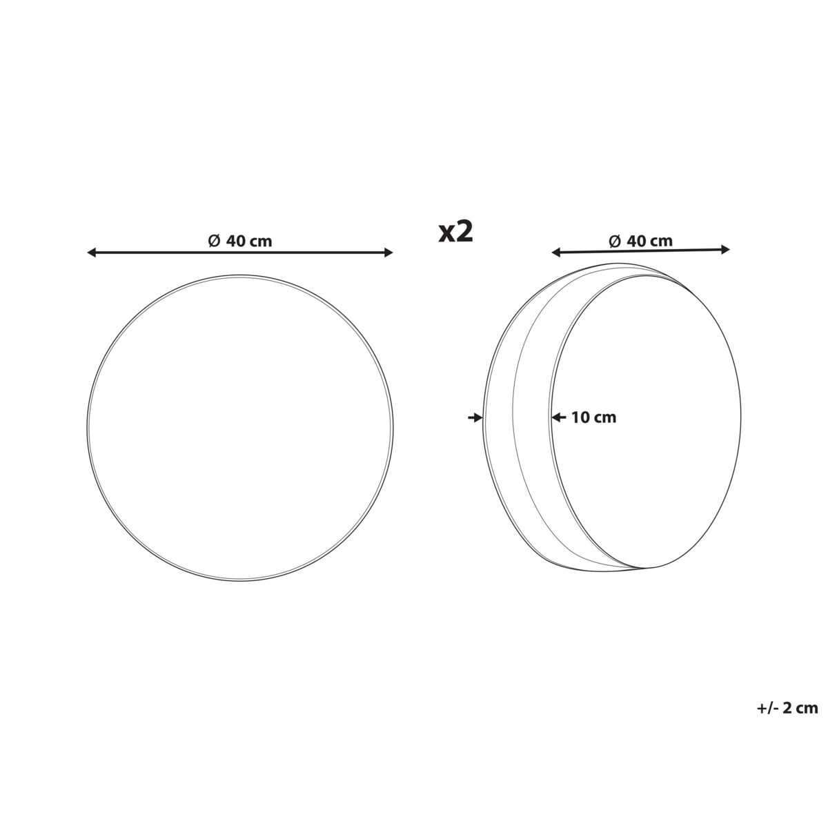 2 poduszki ogrodowe w tygrysy 40 cm wielokolorowe ARENZANO
