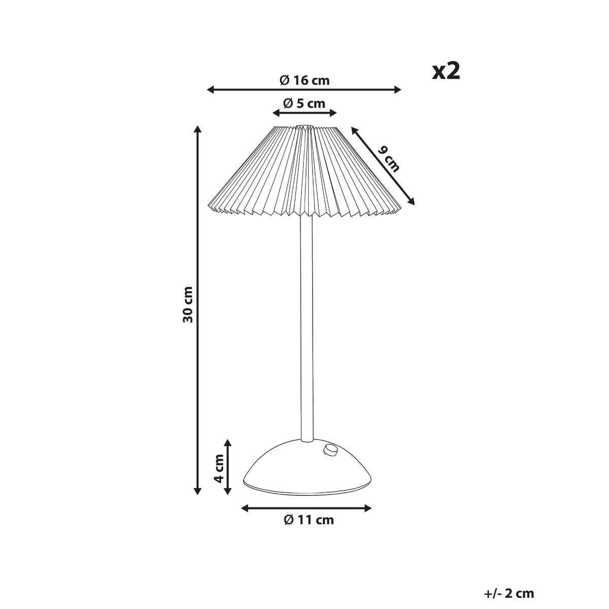 Zestaw 2 bezprzewodowych lamp stołowych LED RUBA Ze ściemniaczem Metal Złoty