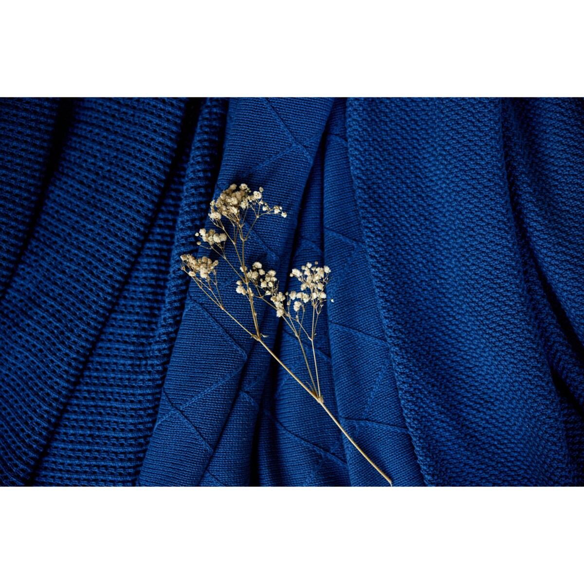 Pled pleciony granatowy, 130 x 160 cm, La Manta