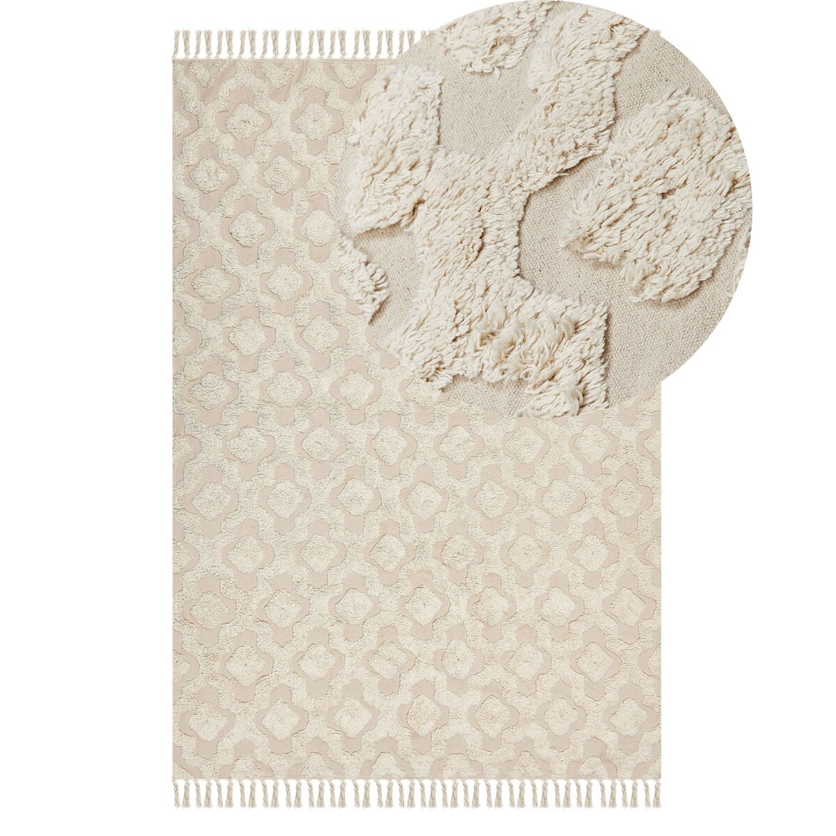 Dywan bawełniany 140 x 200 cm beżowy AKSARAY