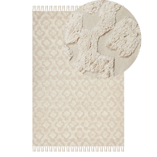 Dywan bawełniany 140 x 200 cm beżowy AKSARAY