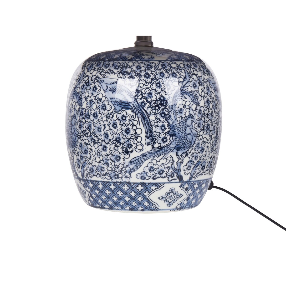 Lampa stołowa porcelanowa niebiesko-biała NEIRA