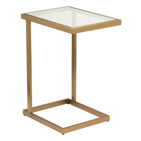 Szklany stolik kwadratowy Hudson HU-ST1576BR Cosmolight mosiądz