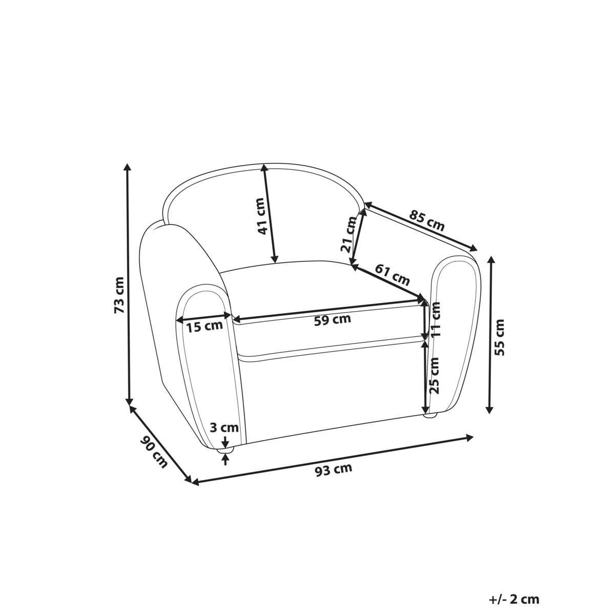 Fotel ELLEDE Boucle Jasnobrązowy