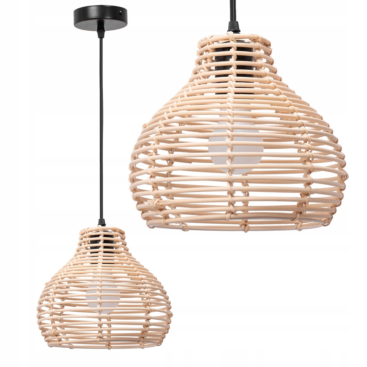 Lampa Wisząca Pleciona Bambusowa Natural Boho Xl