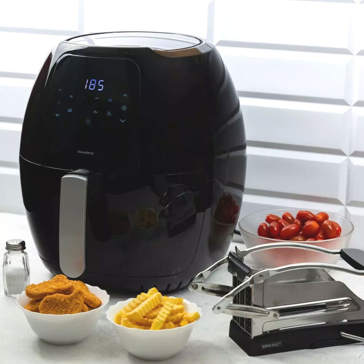 Frytownica beztłuszczowa czarna 7.7L 1800W frytkownica KLAUSBERG Air Fryer