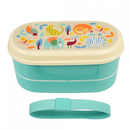 Lunchbox Bento ze sztućcami dla dzieci, Zwierzęta, Rex London