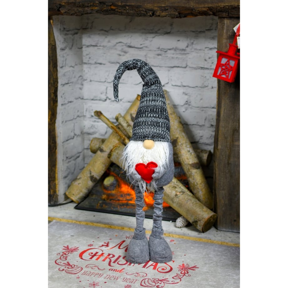 SKRZAT krasnal gnom Mikołaj Świąteczny XXL 96cm TELESKOPOWY