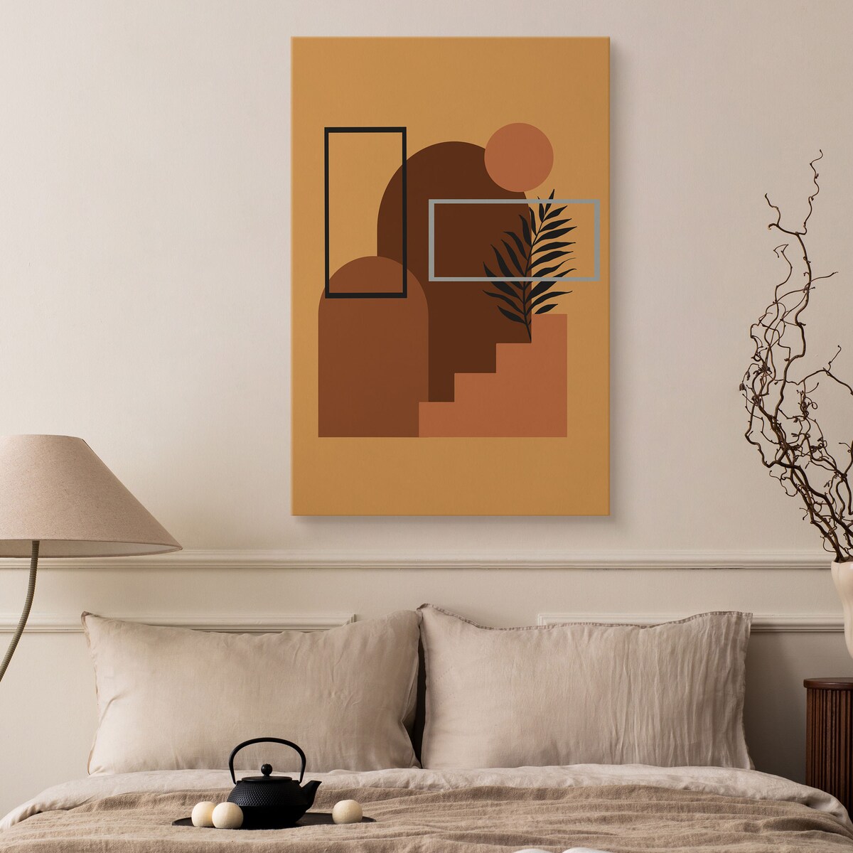 Obraz Rośliny Zachód Słońca Boho 80x120cm