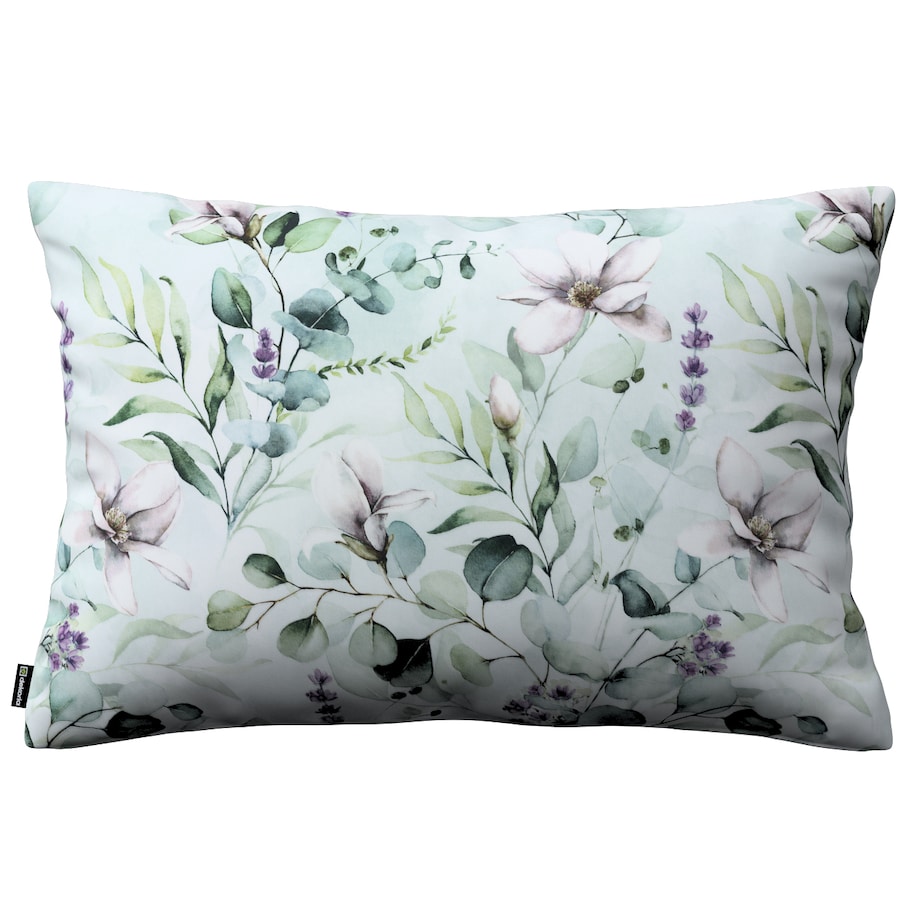 Poszewka Kinga na poduszkę prostokątną 60x40 magnolie na miętowym tle