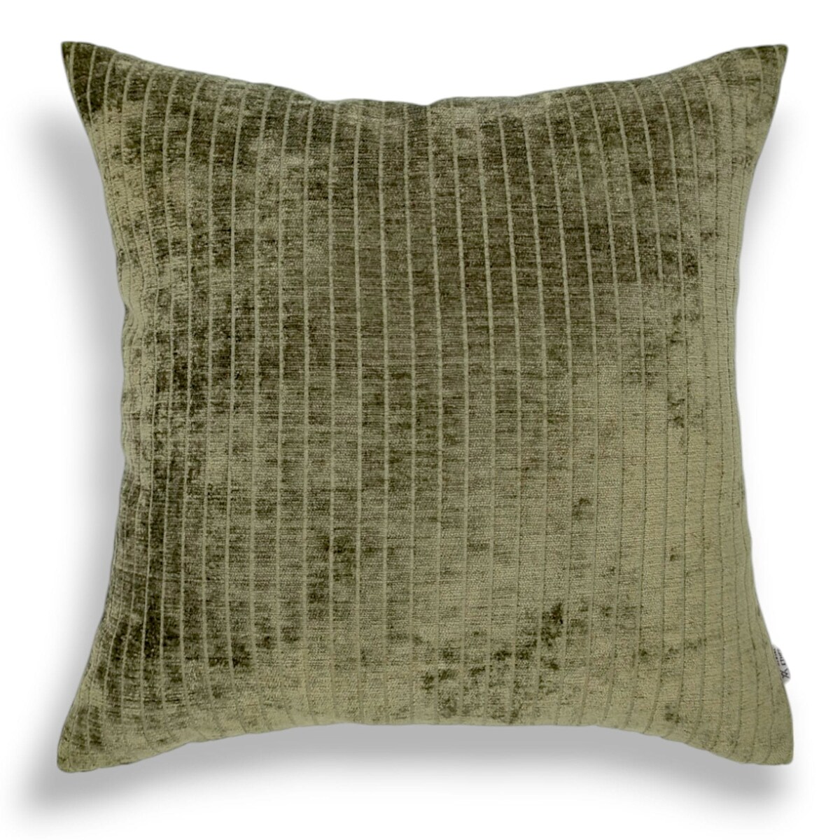 Ciemnozielona oliwkowa poduszka dekoracyjna w prążki 45x45 Lines