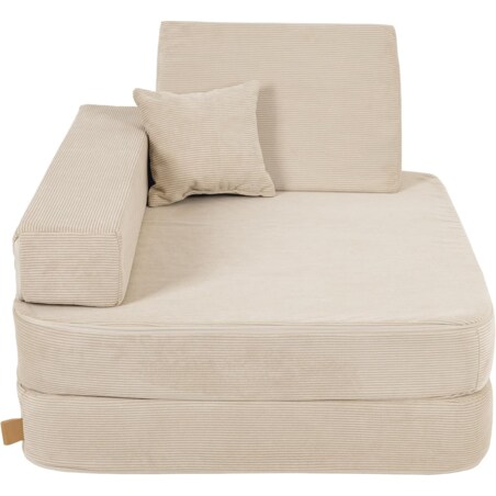 Fotelik dziecięcy do pokoju dziecięcego, składany fotel dla dzieci powyżej 1. roku życia z poduszką do zabawy, wygodny i wielofunkcyjny fotel dla dzieci, beżowy.