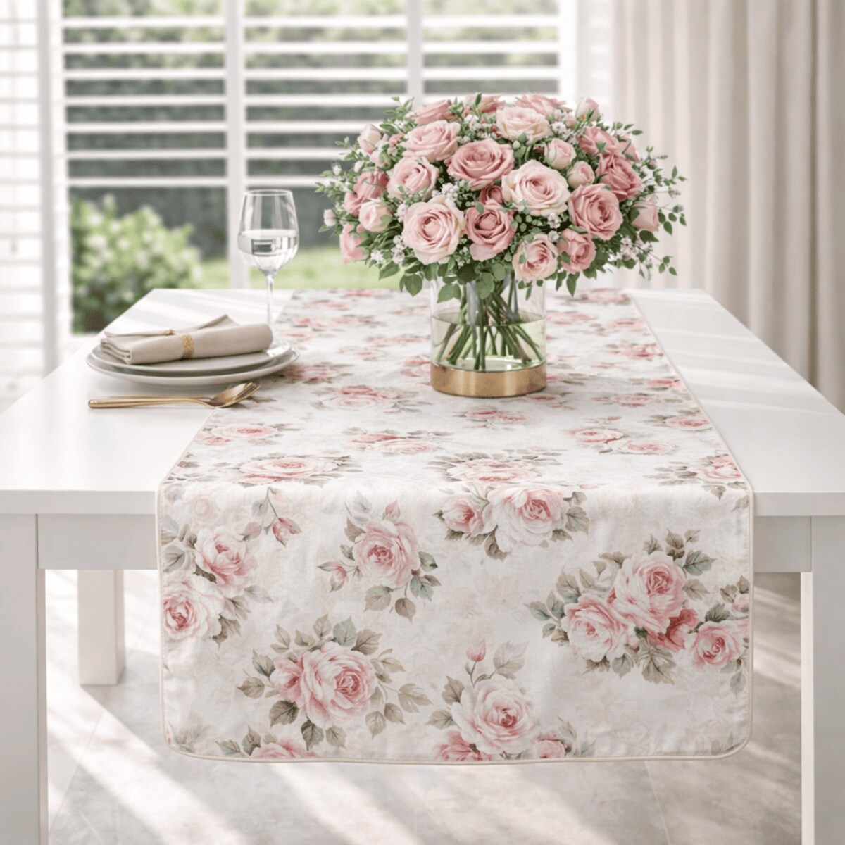 Dwustronny bieżnik Roselle & Stripes – 50 × 220 cm