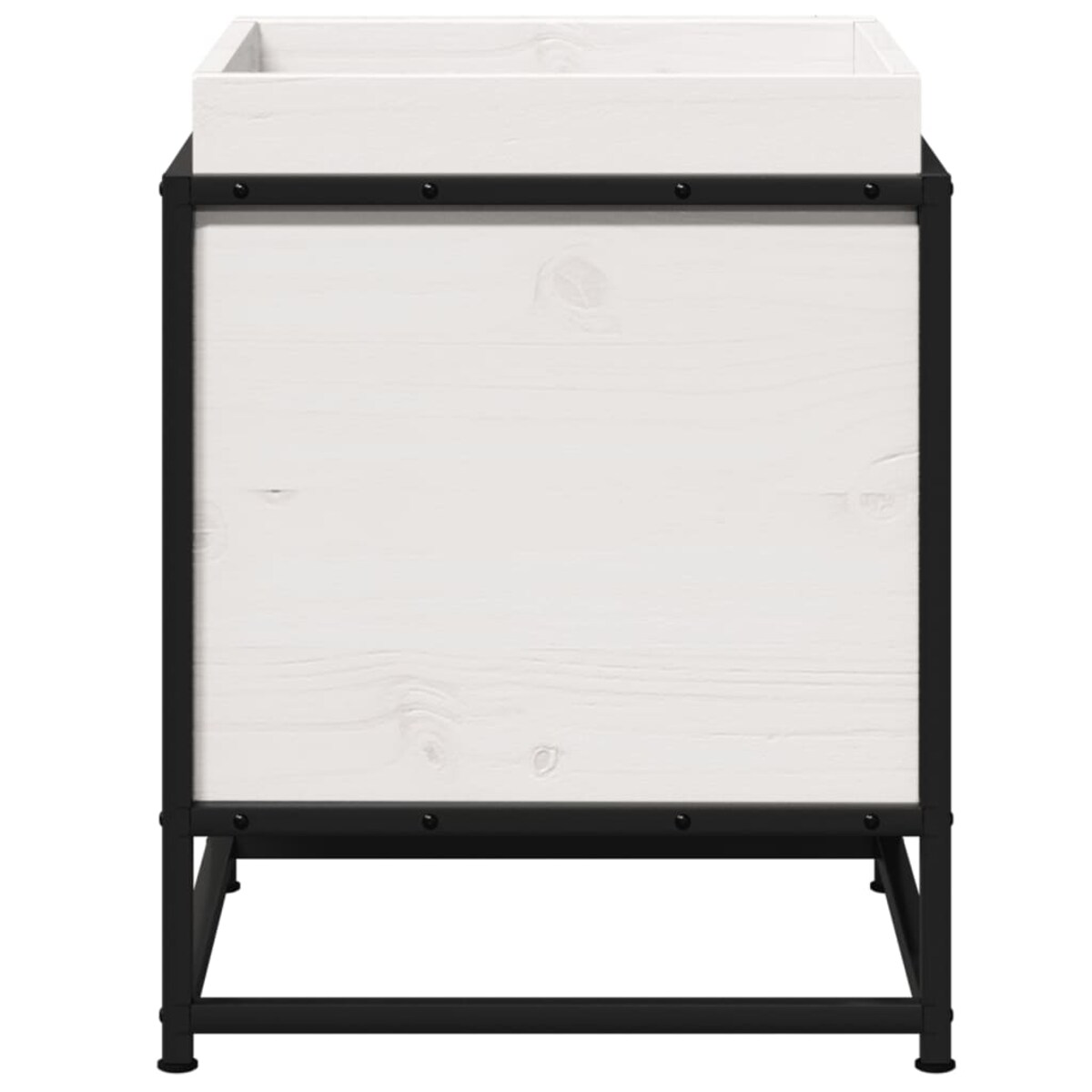 vidaXL Donica ogrodowa, biała, 40x40x50 cm, lite drewno sosnowe