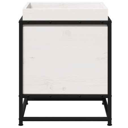 vidaXL Donica ogrodowa, biała, 40x40x50 cm, lite drewno sosnowe