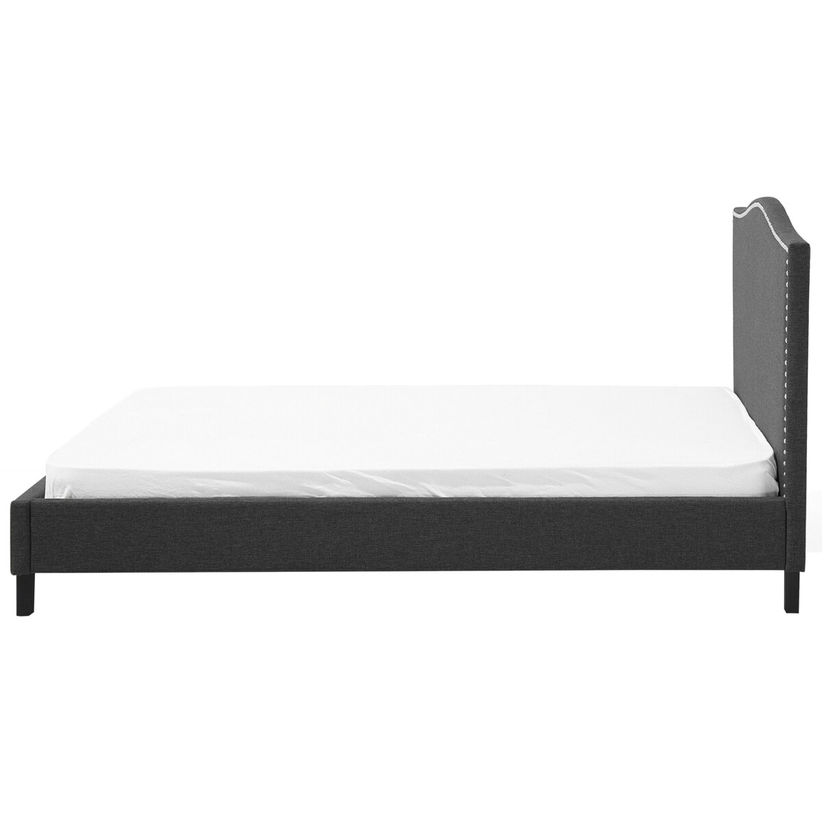 Łóżko biały LED tapicerowane 180 x 200 cm szare MONTPELLIER