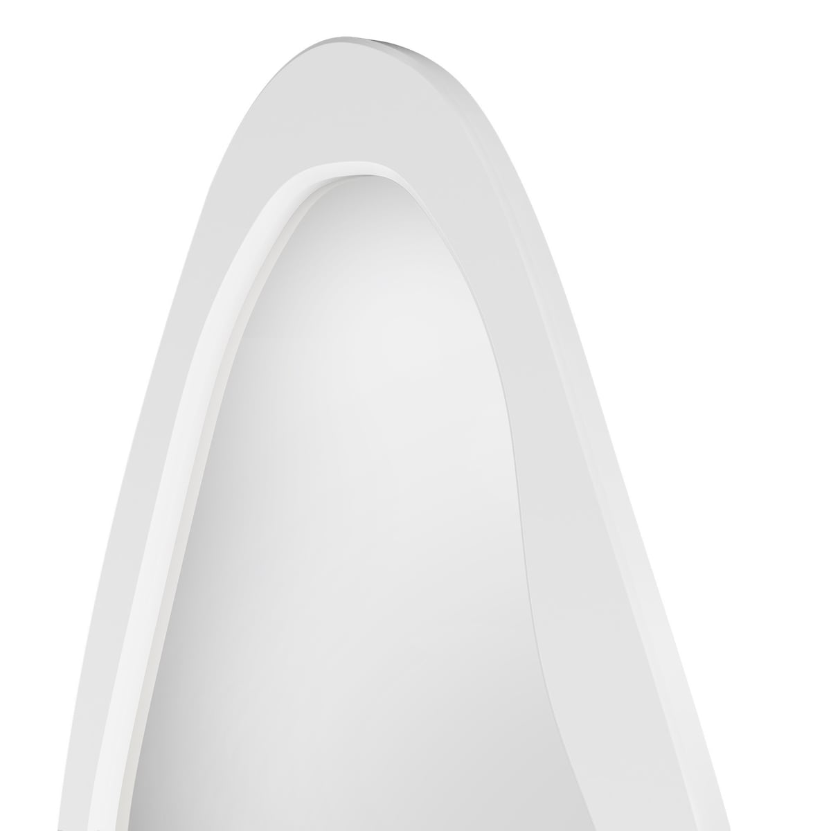 Lustro wiszące nieregularne 180x80 cm białe