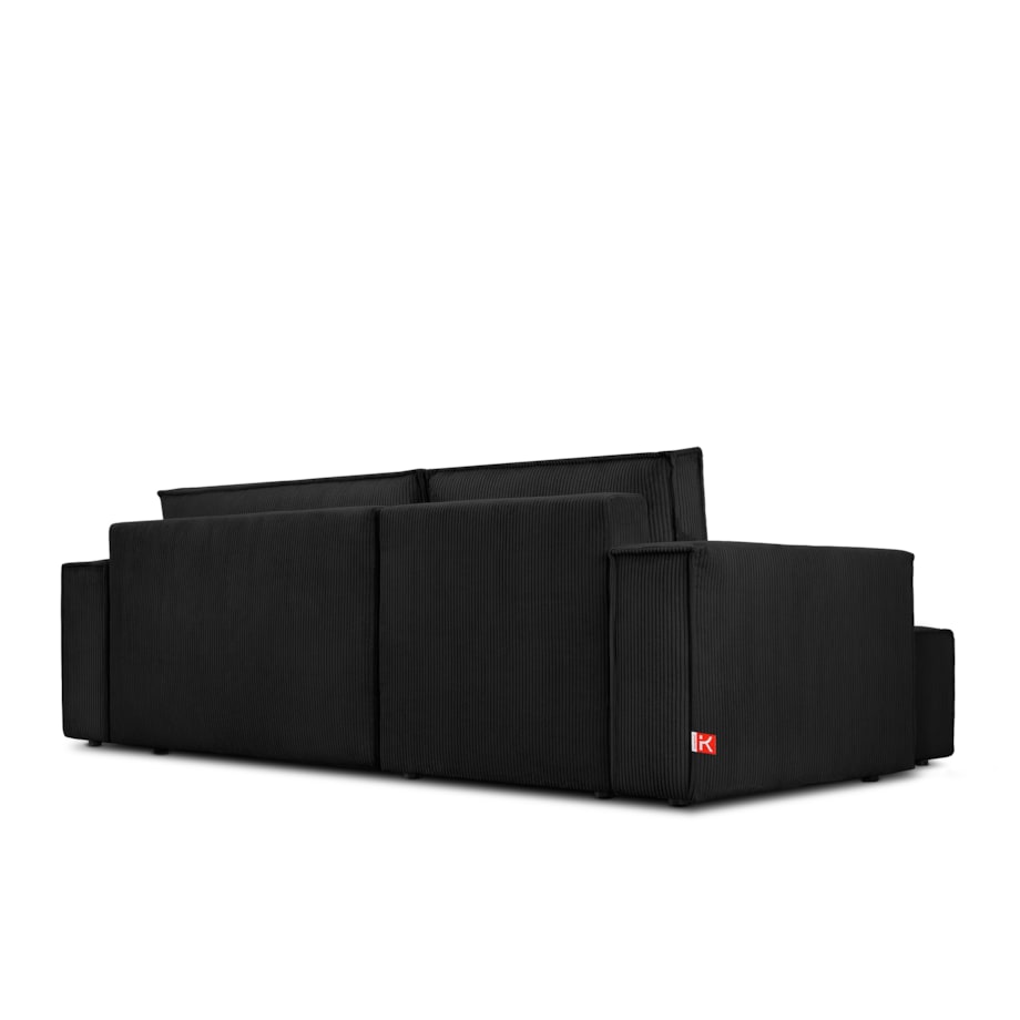 KONSIMO NAPI Uniwersalny narożnik z funkcją spania, czarny, prawy/lewy