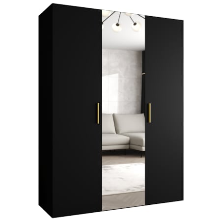 Szafa uchylna otwierana BARI 2 150 wys. 202 cm Czarny + u. Złoty