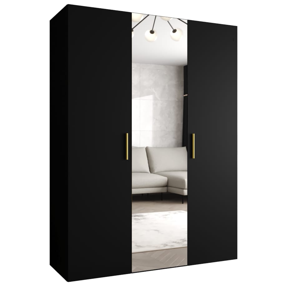 Szafa uchylna otwierana BARI 2 150 wys. 202 cm Czarny + u. Złoty