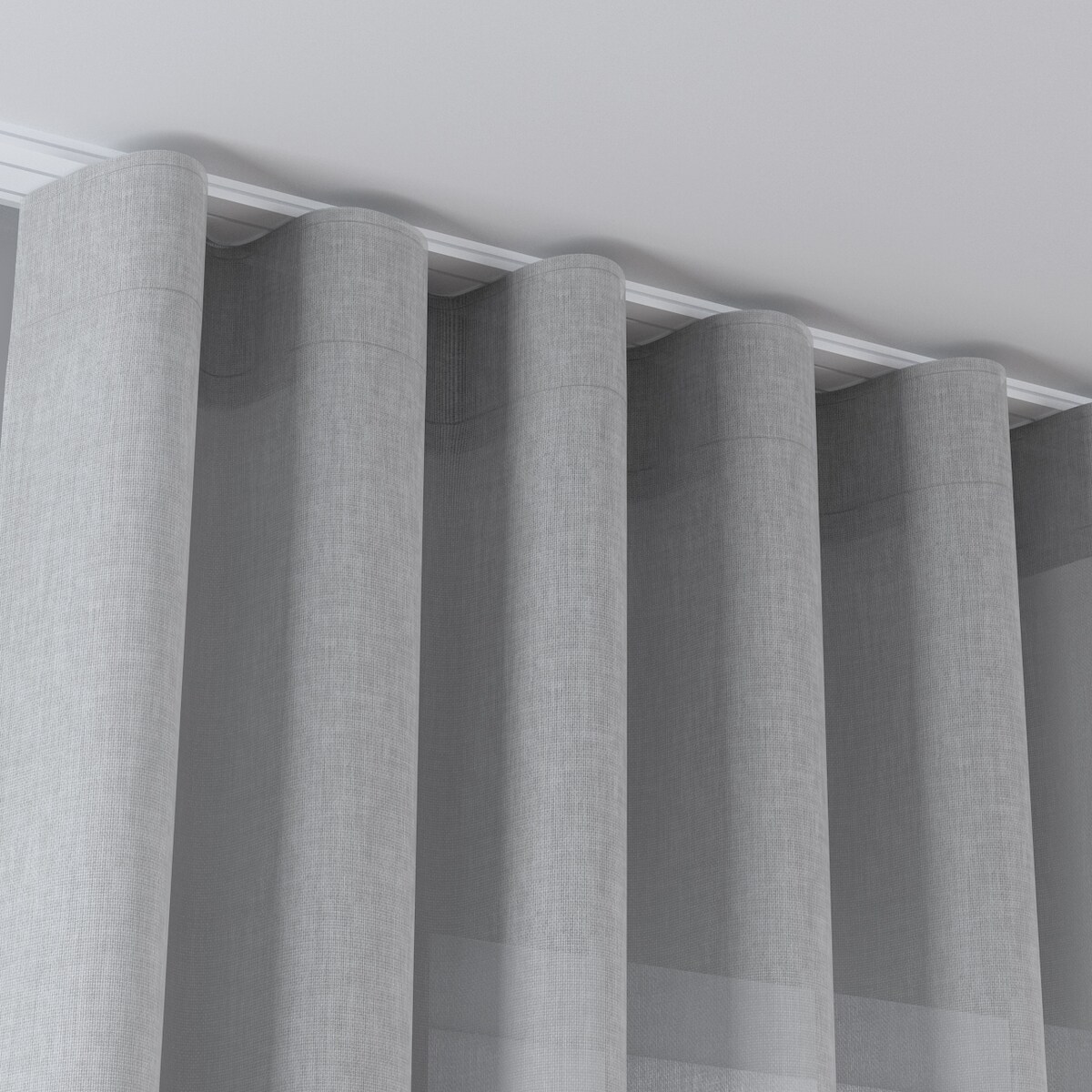 Zasłona na taśmie wave 130x260 gołębi szary