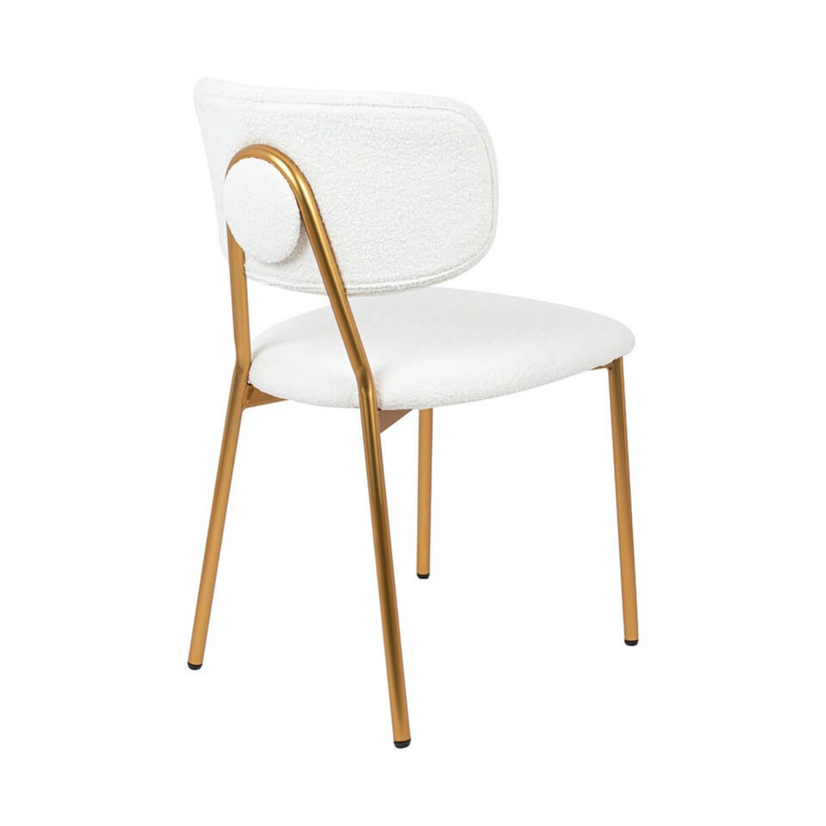 Krzesło tapicerowane FABIOLA BOUCLE KH1201100126 białe złote