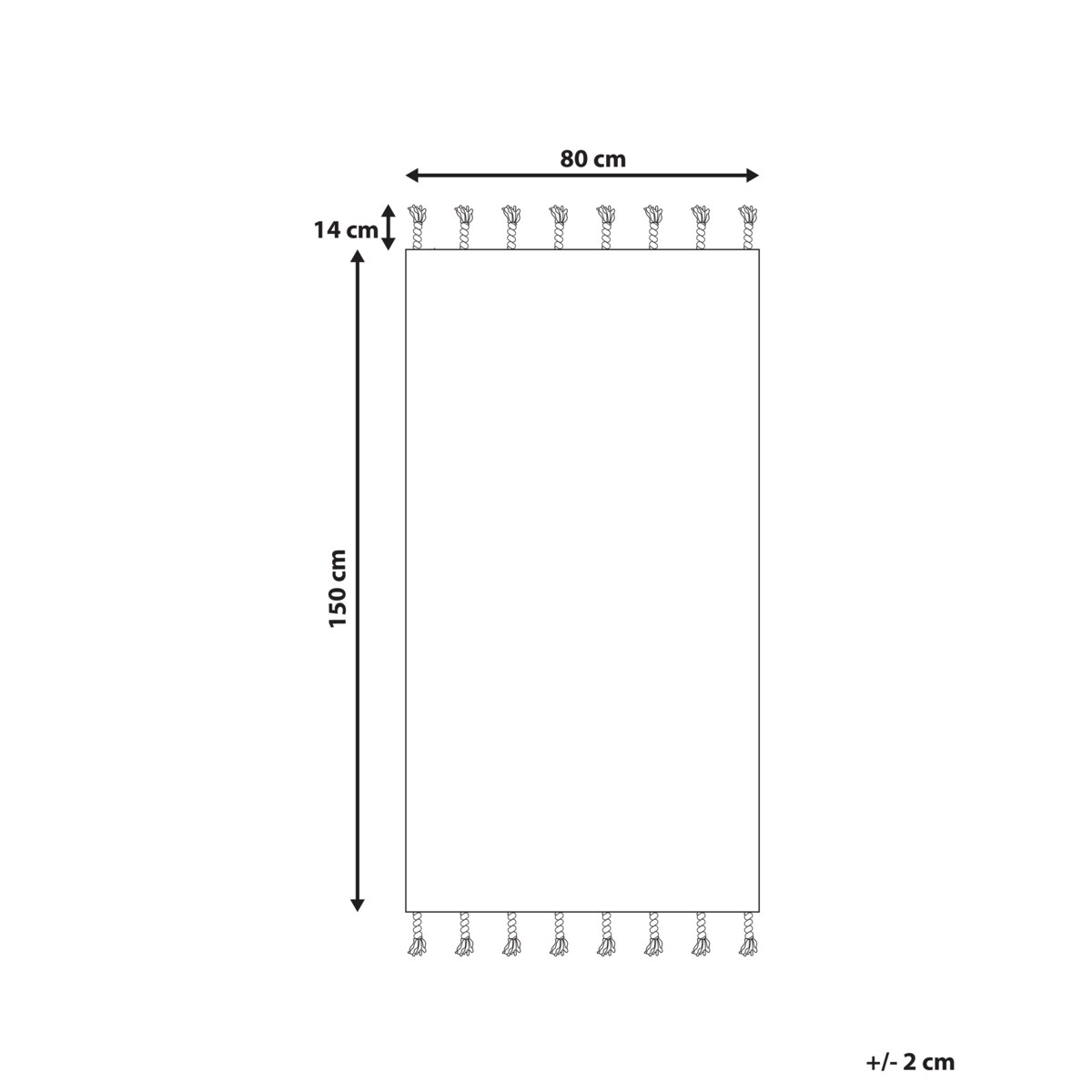 Dywan bawełniany 80 x 150 cm biało-czarny KHOURIBGA