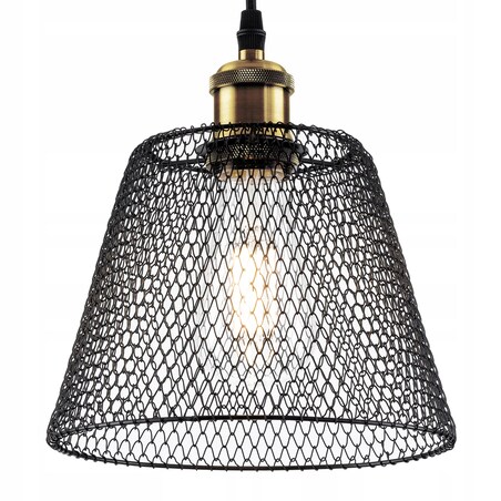 Lampa Sufitowa Wisząca Metalowa Balck Siatka