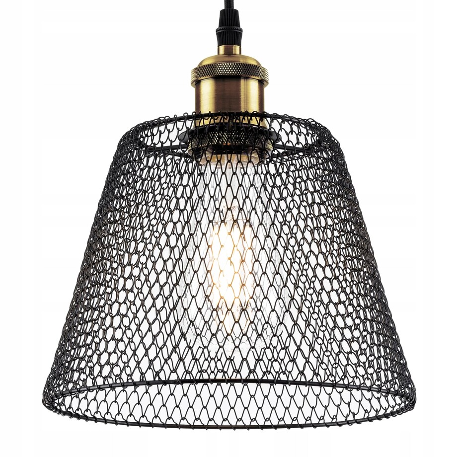 Lampa Sufitowa Wisząca Metalowa Balck Siatka