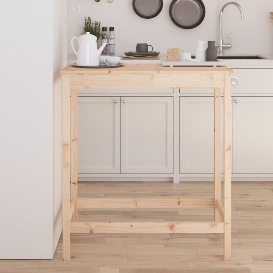 vidaXL Stolik barowy, 100x50x110 cm, lite drewno sosnowe