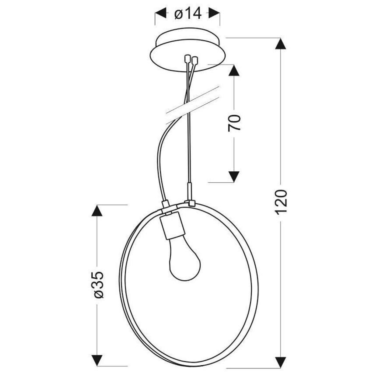 Wisząca LAMPA geometryczna A0024-320 Candellux okrągła OPRAWA metalowa LED 14W 4000K okrąg pierścień ring koło chrom