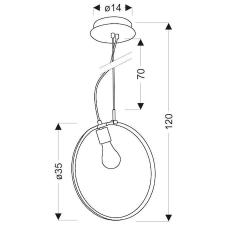 Wisząca LAMPA geometryczna A0024-320 Candellux okrągła OPRAWA metalowa LED 14W 4000K okrąg pierścień ring koło chrom