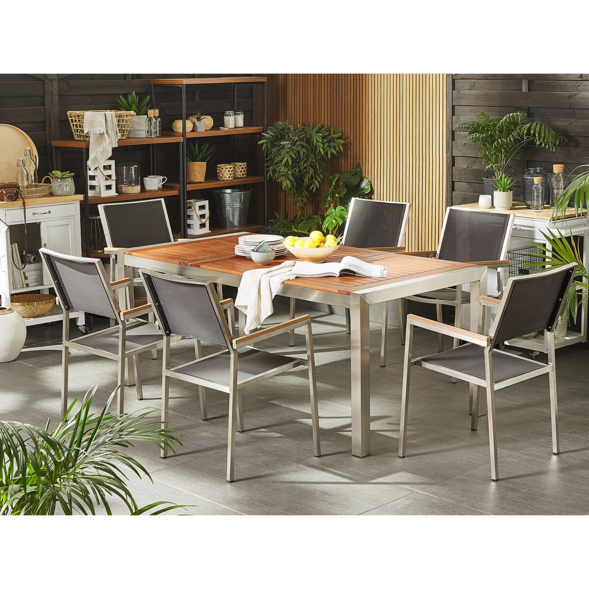 Stół ogrodowy eukaliptus 180 x 90 cm jasne drewno GROSSETO