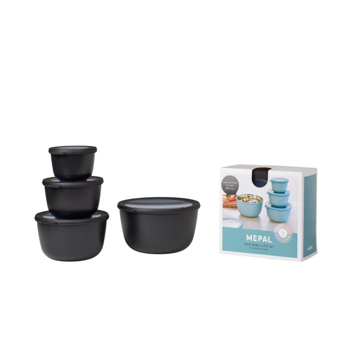 Zestaw 4 misek Cirqula okrągła 500 1000 2000 3000 black 106233041100