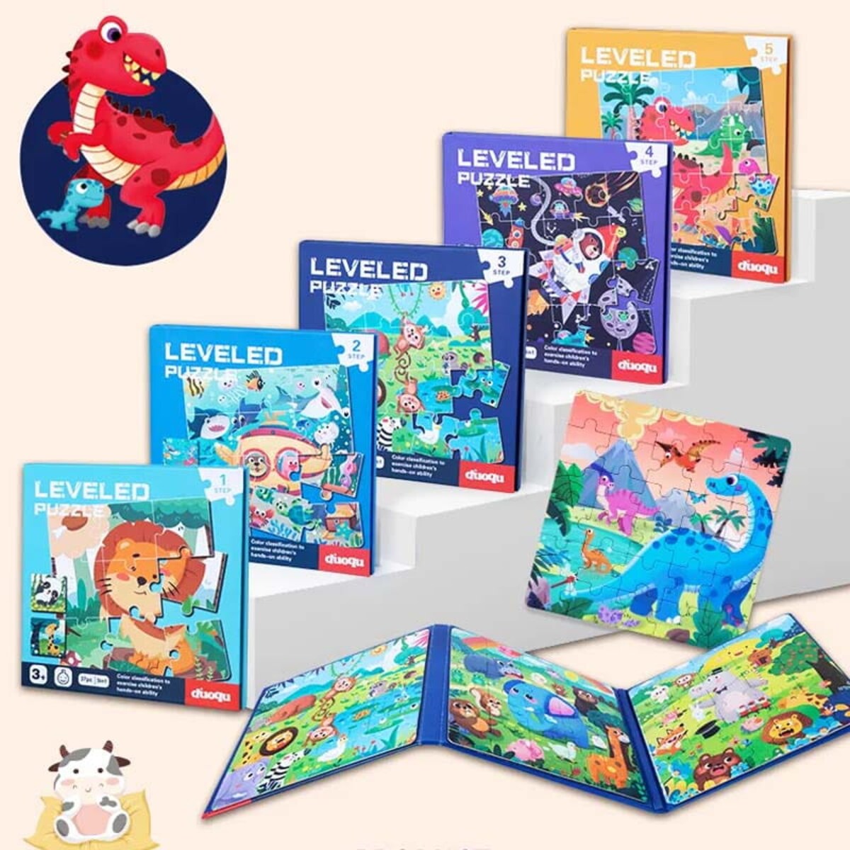 Puzzle magnetyczne - Poziom 1 - Lew, Panda, Żyrafa