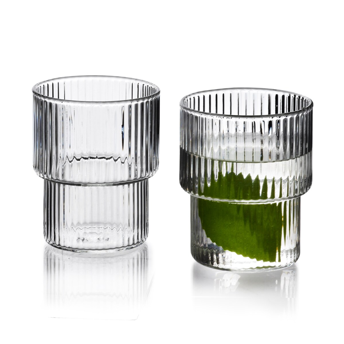 ELLA STRIPES Komplet 4 szklanek 320ml ze szkła borokrzemowego 8x7x9.7cm