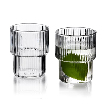 ELLA STRIPES Komplet 4 szklanek 320ml ze szkła borokrzemowego 8x7x9.7cm